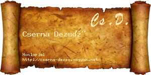 Cserna Dezső névjegykártya