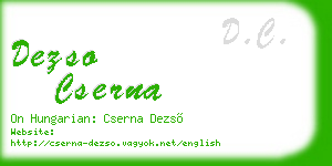 dezso cserna business card